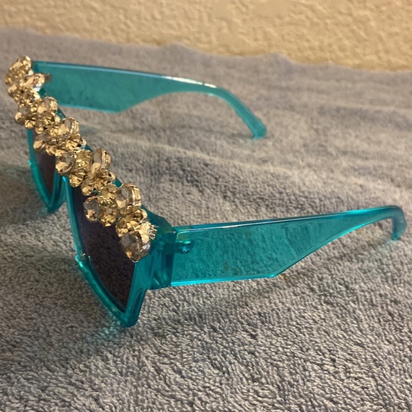 Blue Oversized Square Diamond Rhinestone S003 - Picture 3 of 7